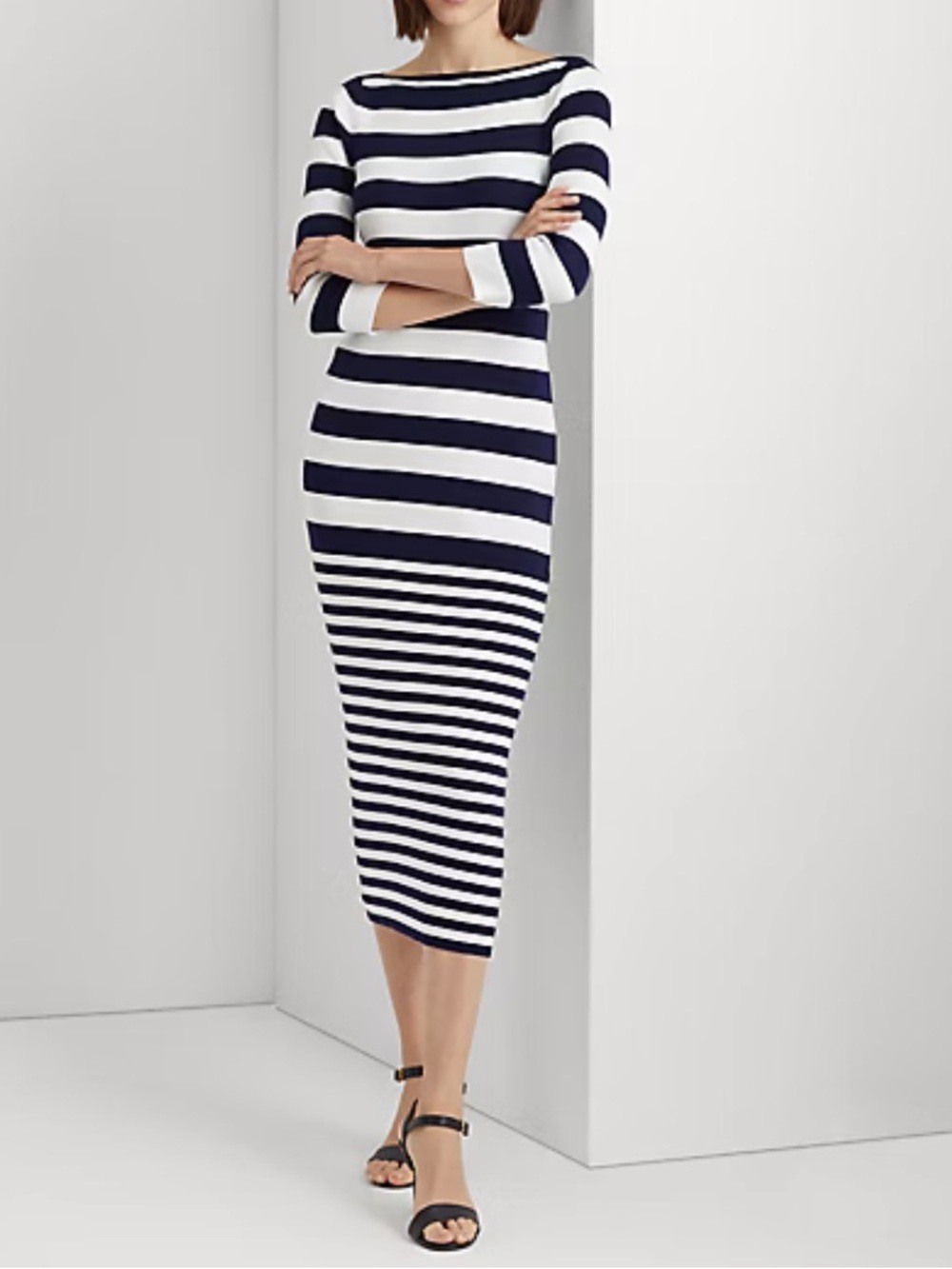 Ralph Lauren Striped Cotton Blend Dress Size Small - Picture 7 of 8
